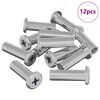 vidaXL Dado a bloccaggio 12 pz Argento M6 x 25 mm Acciaio