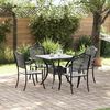 vidaXL Set di Tavolo da Giardino 5 pcs Nero Alluminio pressofuso