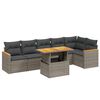 vidaXL Set Divani da Giardino 7 pz con Cuscini Grigio in Polyrattan
