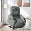 vidaXL Poltrona Alzapersona Massaggi Reclinabile Grigio Scuro Tessuto