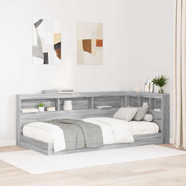 vidaXL Testata contenitore Grigio Sonoma 90 cm Legno multistrato