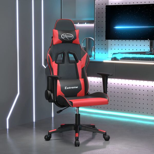 vidaXL Sedia da Gaming Nera e Rossa in Similpelle