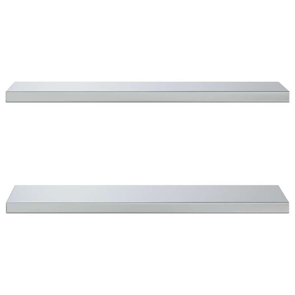 vidaXL Mensole a Muro 2 pz 75x23,5cm Argento in Acciaio Inossidabile