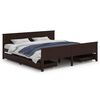 vidaXL Giroletto con 4 Cassetti Marrone Scuro 200x200 cm Massello Pino
