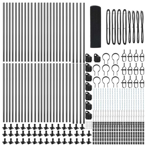 vidaXL Palo della recinzione Grigio 100 x 0,5 m (rete 25 x 25 mm)
