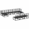 vidaXL Set Divano da Giardino con cuscino 10 pcs Nero Alluminio