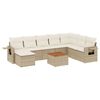 vidaXL Set Divano da Giardino 9 pz con Cuscini Beige in Polyrattan
