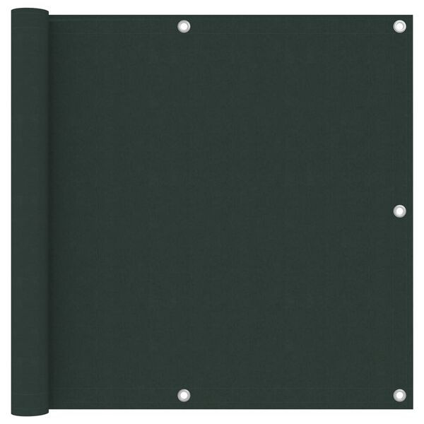 vidaXL Paravento da Balcone Verde Scuro 90x600 cm Tessuto Oxford