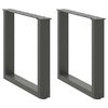 vidaXL Gambe per Tavolino da Caff&egrave; a Forma di U 2 pz Antracite 50x(42-43) cm Acciaio