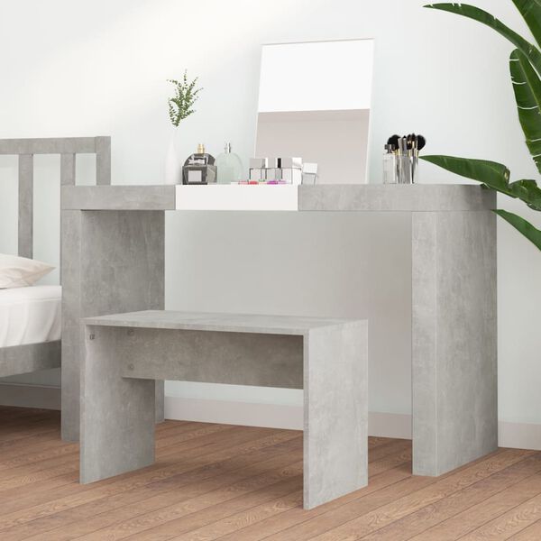 vidaXL Sgabello Toeletta Grigio Cemento 70x35x45 cm Legno Multistrato