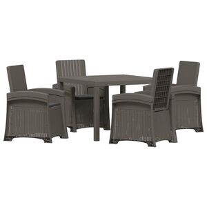 vidaXL Set da Pranzo per Giardino 5 pz Grigio chiaro e Antracite PP