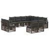 vidaXL Set Divano da Giardino 11 pz Grigio polyrattan
