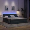 vidaXL Letto con contenitore e LED Grigio scuro 160 x 200 cm Velluto
