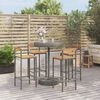 vidaXL Set Bar Giardino 5pz Grigio Polyrattan e Legno Massello Acacia