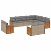 vidaXL Set Divani da Giardino 12 pz con Cuscini Beige in Polyrattan