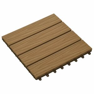 vidaXL Piastrella per Decking 11 pz Teak riciclato 30 x 30 cm WPC