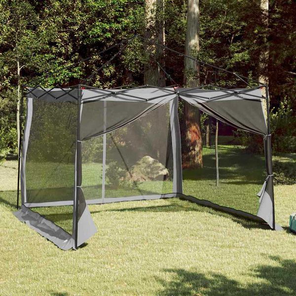 vidaXL Tenda interna Grigio e arancione 303 x 303 x 196 cm taffet&agrave;