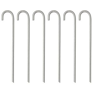 vidaXL Picchetti per Tenda 6 pz 37 cm &Oslash;10 mm in Acciaio Zincato