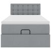 vidaXL Pouf Letto con Materasso Grigio Chiaro 90x200 cm in Tessuto