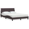 vidaXL Letto con Materasso Hanko Marrone Scuro 120x200cm Tessuto