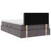 vidaXL Letto con contenitore e LED Grigio 120 x 190 cm Pelle Sintetica