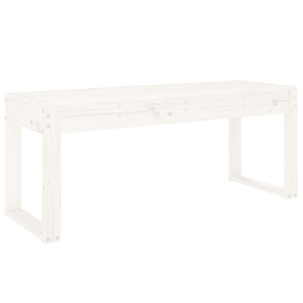 vidaXL Panca da Giardino Bianca 110x38x45 cm Legno Massello di Pino