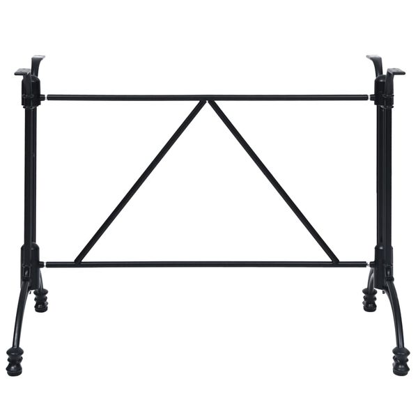 vidaXL Gamba per Tavolino da Bar Nero 93x60x72 cm in Alluminio