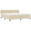 vidaXL Letto a molle con materasso Crema 200 x 200 cm Poliestere
