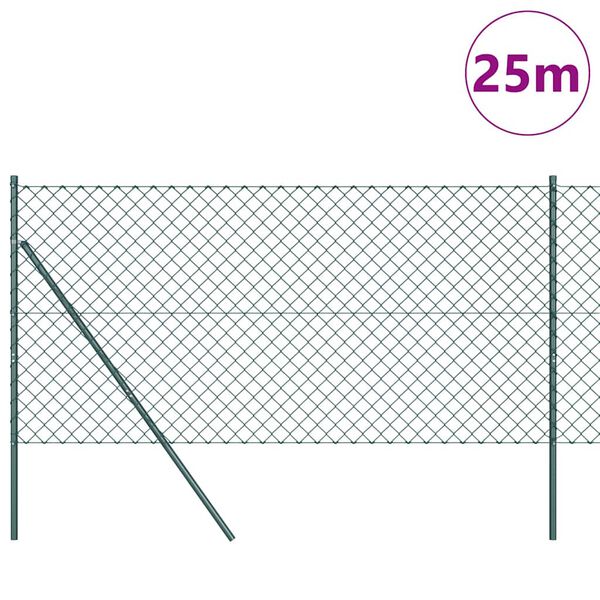 vidaXL Palo della recinzione Verde 25 x 1,4 m (maglia 60 x 60 mm)