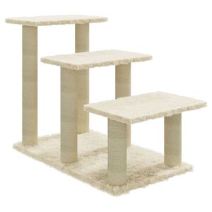 vidaXL Albero per Gatti con Tiragraffi in Sisal Crema 50,5 cm