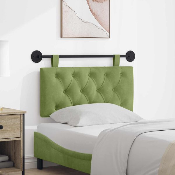 vidaXL Testata appesa Verde chiaro 100 x 55 x 7 cm Velluto