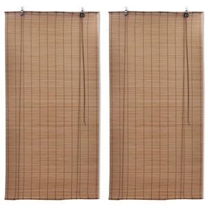 vidaXL Tende a Rullo in Bamb&ugrave; 2 pz Marroni 120x220 cm