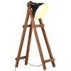 vidaXL Lampada da Pavimento Nera E27 in Legno Massello di Mango