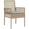 vidaXL Set Bistro da Giardino 3 pcs Beige Poly Rattan