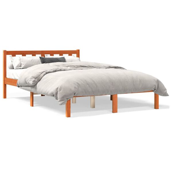 vidaXL Letto senza Materasso Marrone Cera 120x190 cm in Legno di Pino