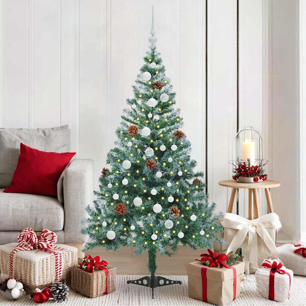 vidaXL Albero di Natale artificiale Verde 150 cm PVC e Acciaio