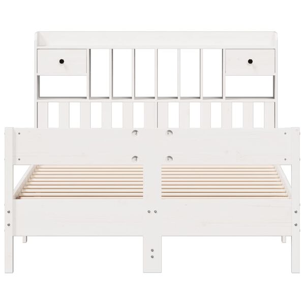 vidaXL Letto Libreria senza Materasso Bianco 160x200 cm Legno di Pino