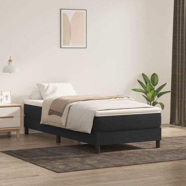 vidaXL Letto a Molle senza Materasso Nero 80x220 cm Velluto