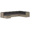 vidaXL Set Divani da Giardino 8 pz con Cuscini in Polyrattan Grigio