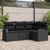vidaXL Set Divano da Giardino 4 pcs Nero polyrattan
