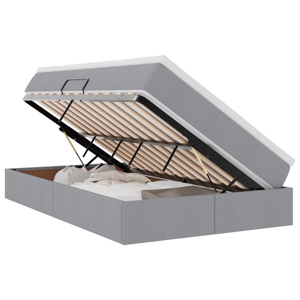 vidaXL Letto con contenitore e materasso Grigio chiaro 120 x 190 cm