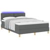 vidaXL Letto a Sorgente LED con led Grigio scuro 140 x 200 cm Tessuto