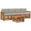vidaXL Set di divani da esterno 5 pcs Naturale e Grigio Chiaro