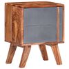 vidaXL Comodino Grigio 40x30x50 cm in Legno Massello
