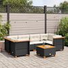 vidaXL Set Divani da Giardino con Cuscini 7pz Nero Polyrattan