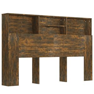 vidaXL Testiera con Scomparti Rovere Fumo 160x19x103,5 cm