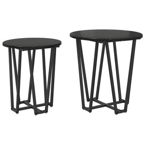 vidaXL Set tavolini 2 pz Rovere Nero 50 x 50 x 50,5 cm