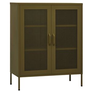 vidaXL Armadietto Verde Oliva 80x35x101,5 cm in Acciaio