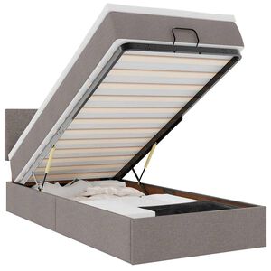 vidaXL Pouf Letto con Materasso e LED Tortora 90x200 cm in Tessuto