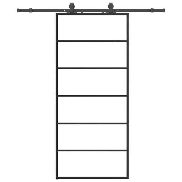 vidaXL Porta Scorrevole con Ferramenta Nera 90x205 cm in Vetro ESG